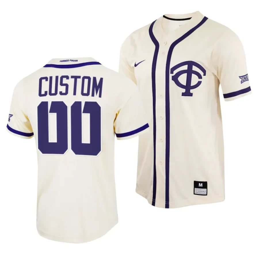 custom tcu horned frogs 2023 big 12 baseball champions menreplica jersey scaled