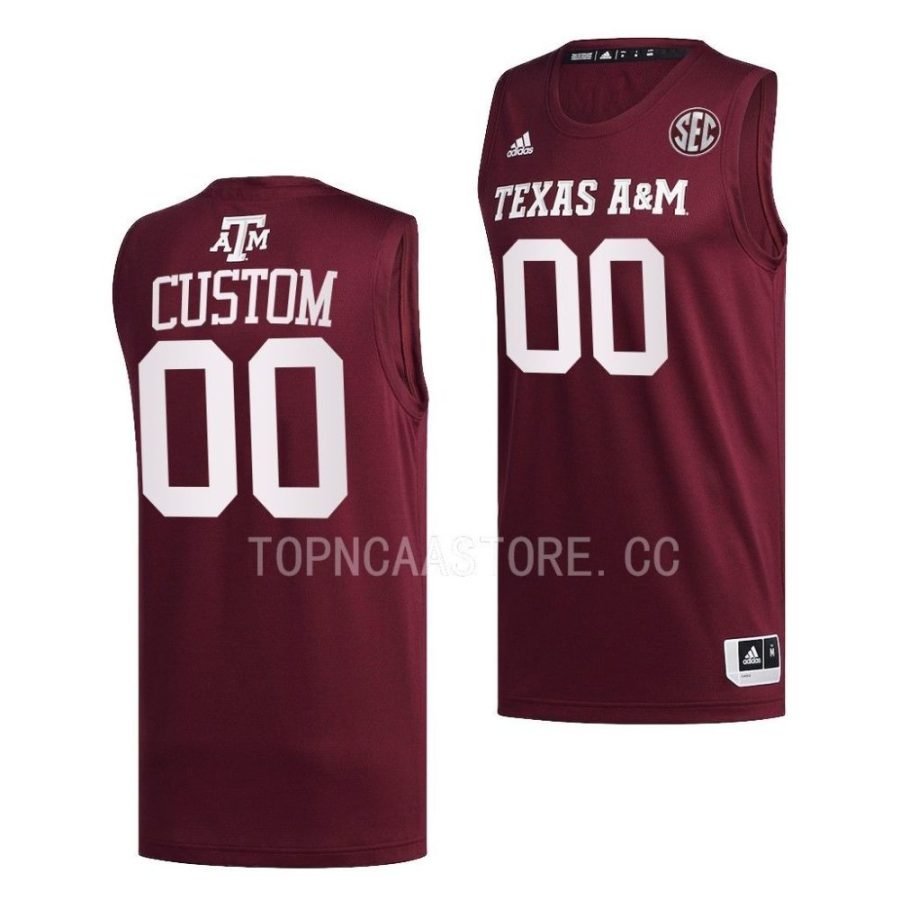 custom texas am aggies 2022 23college basketball maroon jersey scaled