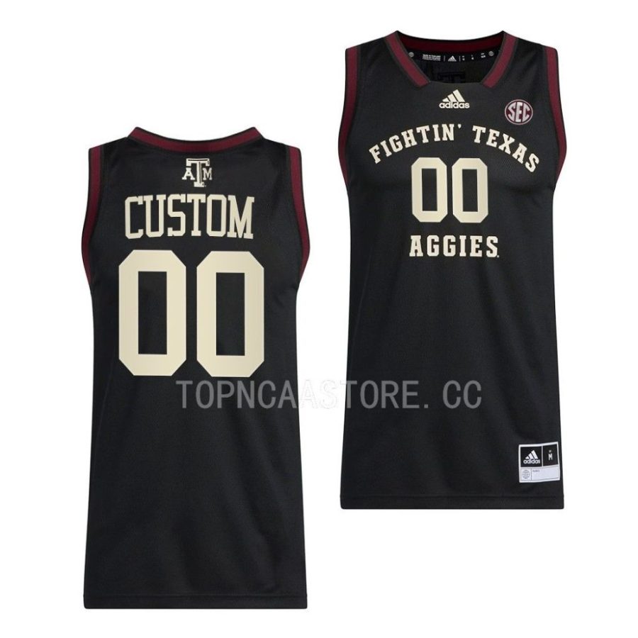 custom texas am aggies 2022 23swingman basketball black jersey scaled