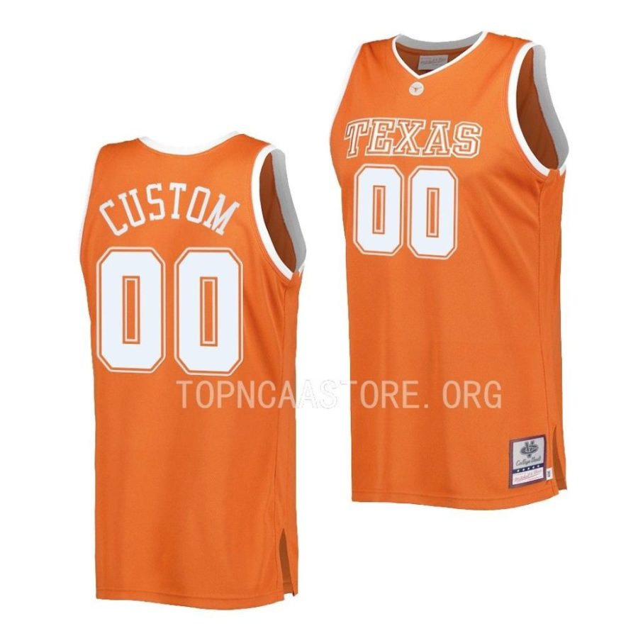 custom texas longhorns throwback basketball authenticorange jersey scaled