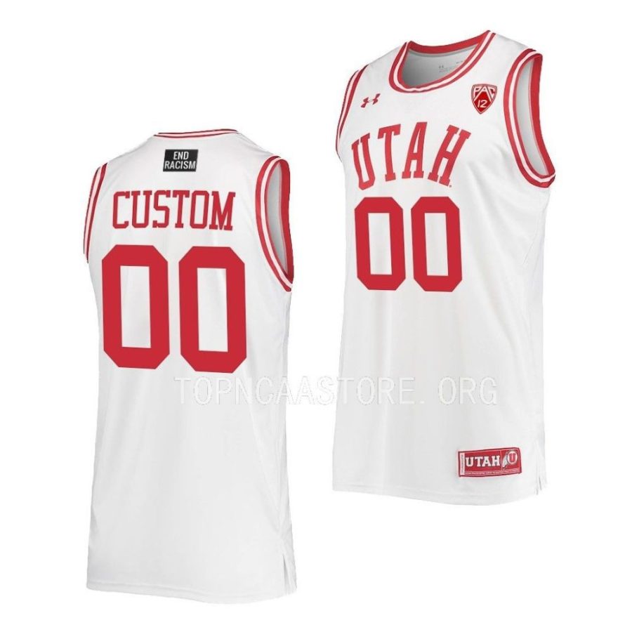 custom utah utes 2022 23replica basketball white jersey scaled