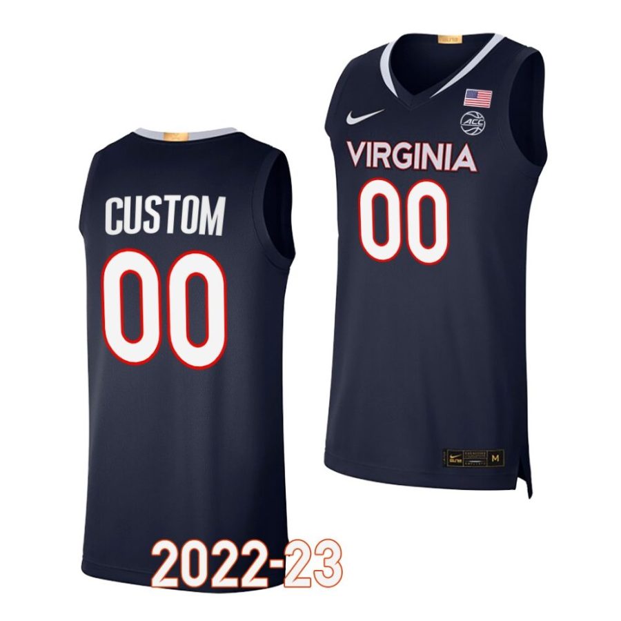 custom virginia cavaliers 2022 23college basketball replicanavy jersey scaled