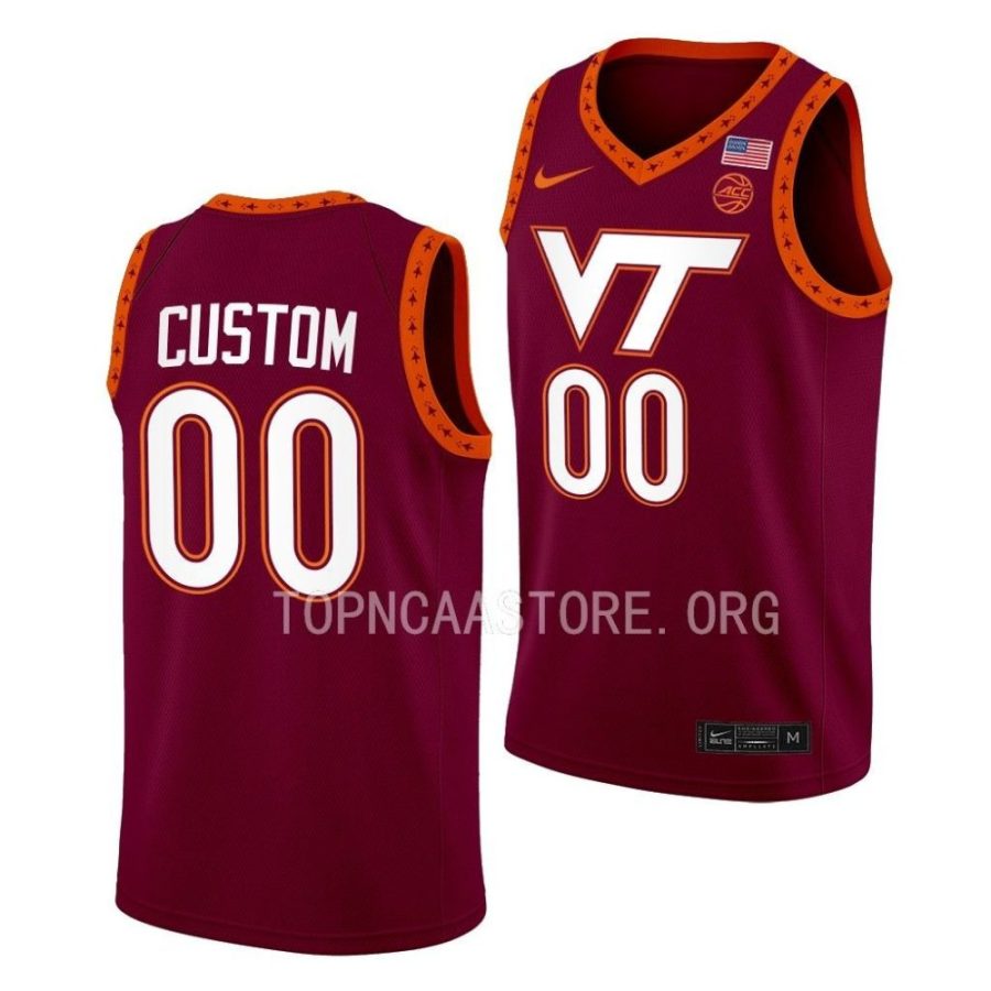custom virginia tech hokies 2022 23swingman basketball maroon jersey scaled