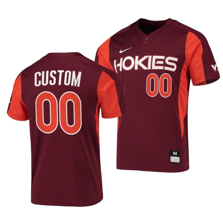 custom virginia tech hokies 2022college baseball men2 button jersey scaled