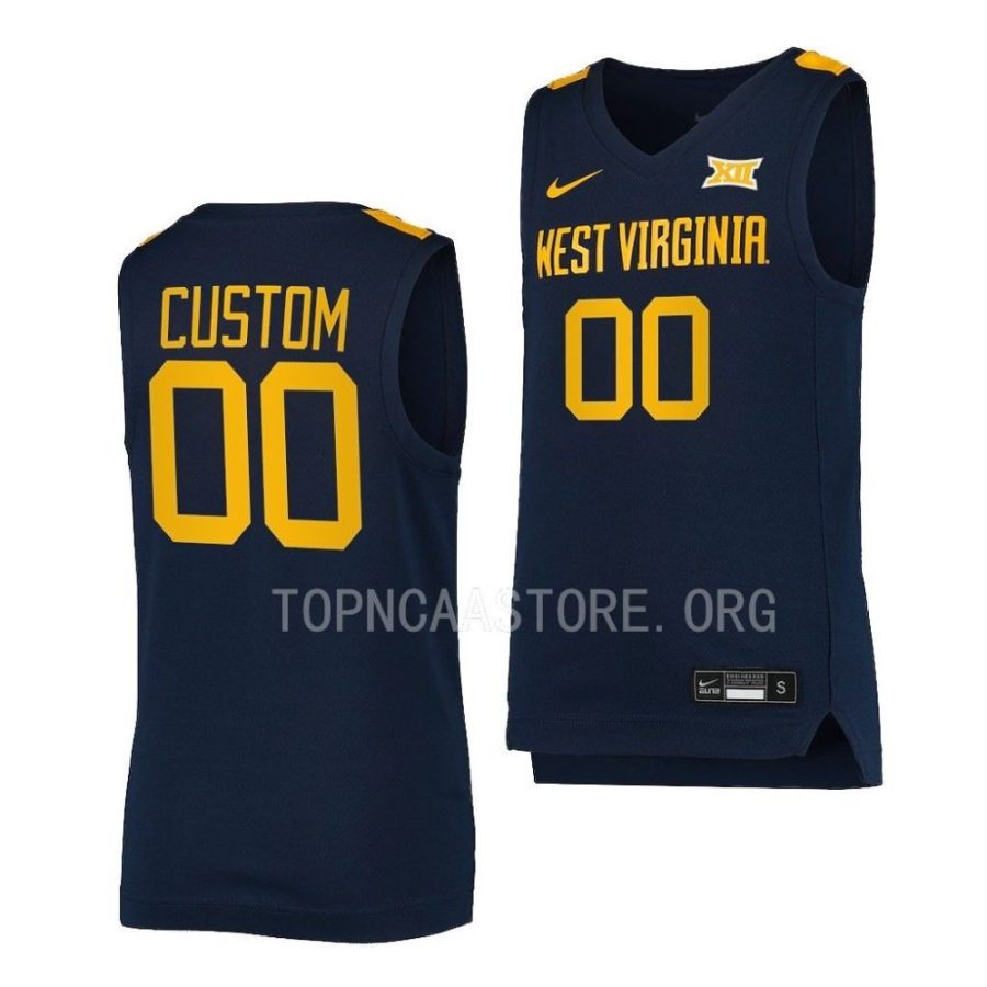 custom west virginia mountaineers college basketball 2022 23 replica jersey scaled