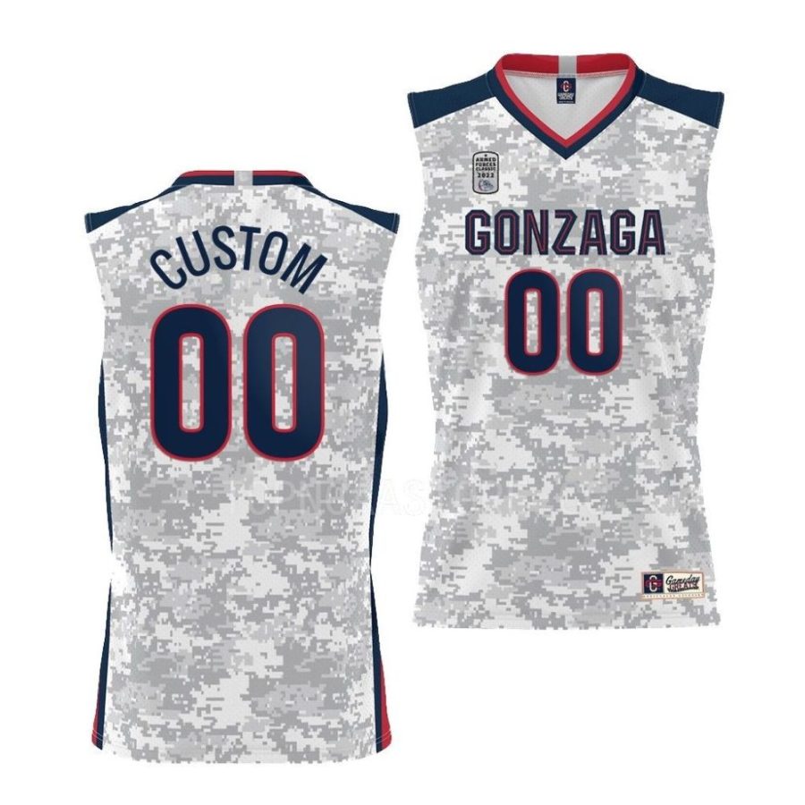 custom white 2022 carrier classic gonzaga bulldogsarmed forces day jersey scaled