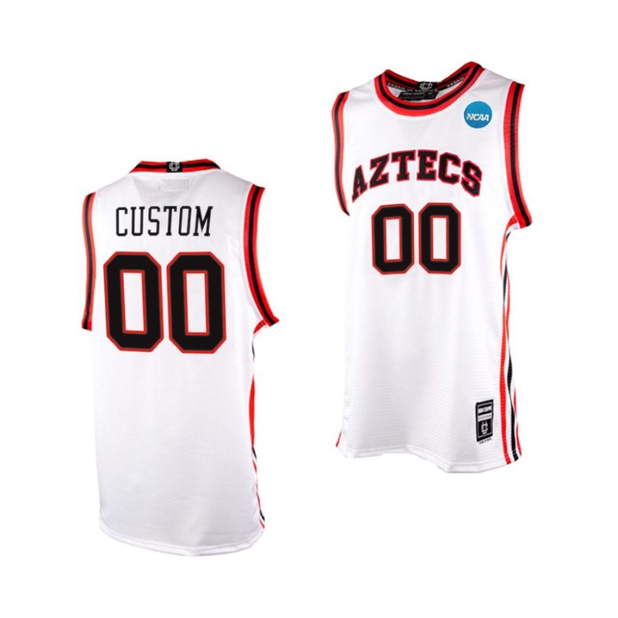 custom white 2023 ncaa march madness san diego state aztecsthrowback jersey scaled