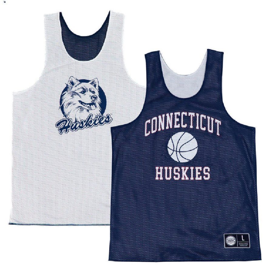 custom white navymen retro reversible mesh uconn huskies jersey