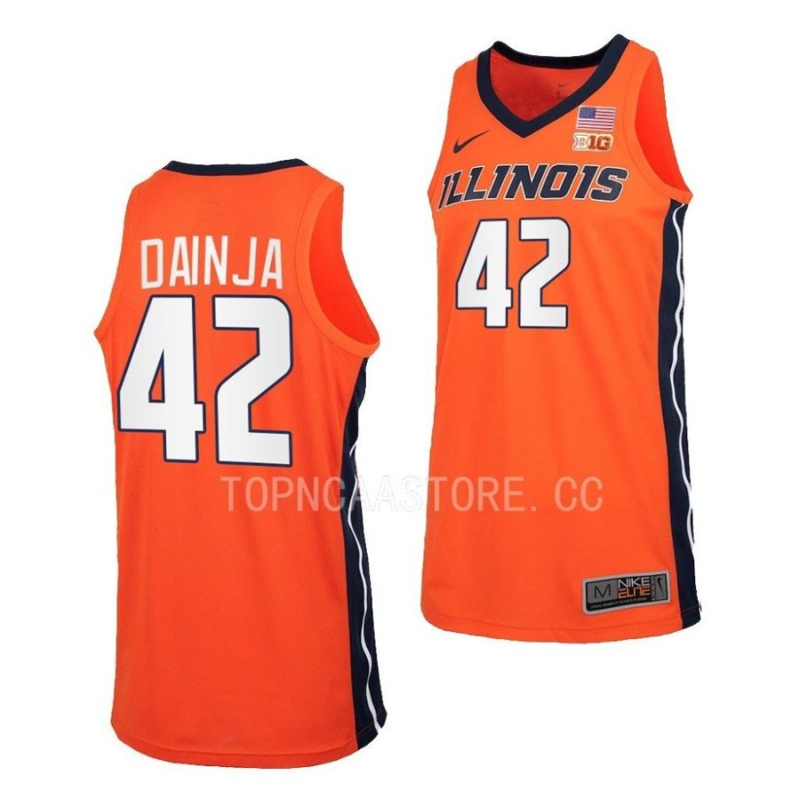 dain dainja illinois fighting illini 2022 23replica basketball orange jersey scaled