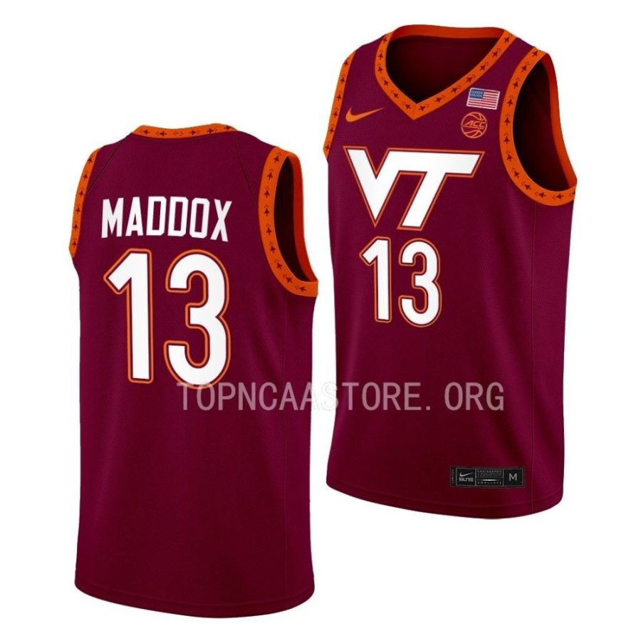 dairus maddox virginia tech hokies 2022 23swingman basketball maroon jersey scaled