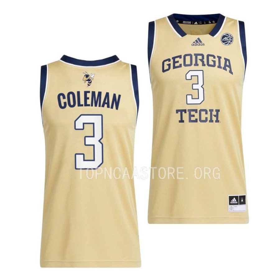 dallan coleman georgia tech yellow jackets 2022 23away basketball swingmangold jersey scaled