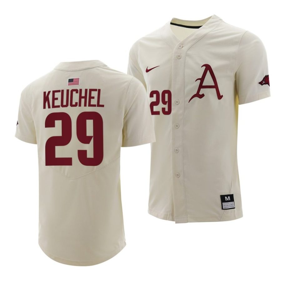 dallas keuchel arkansas razorbacks college baseball menfull button jersey scaled