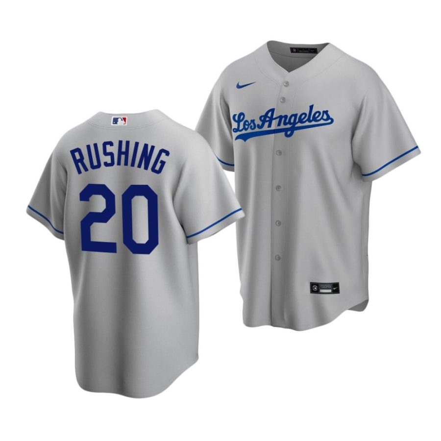 dalton rushing dodgers road 2022 mlb draft replica gray jersey scaled