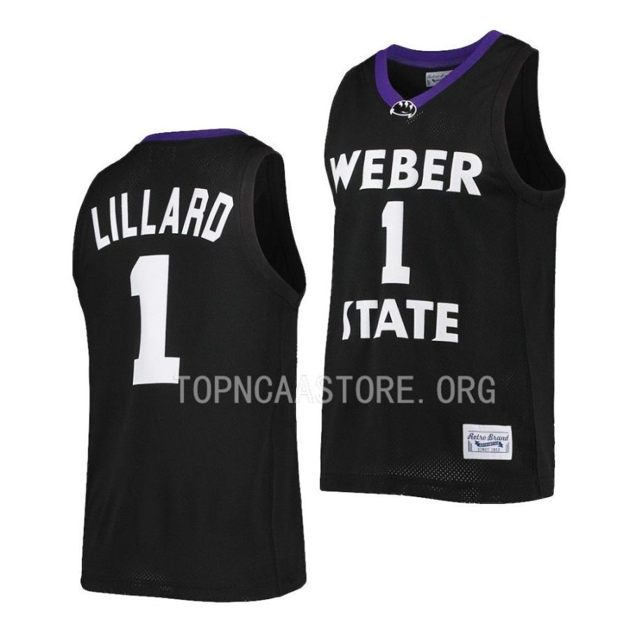 damian lillard weber state alumni basketball retroblack jersey scaled