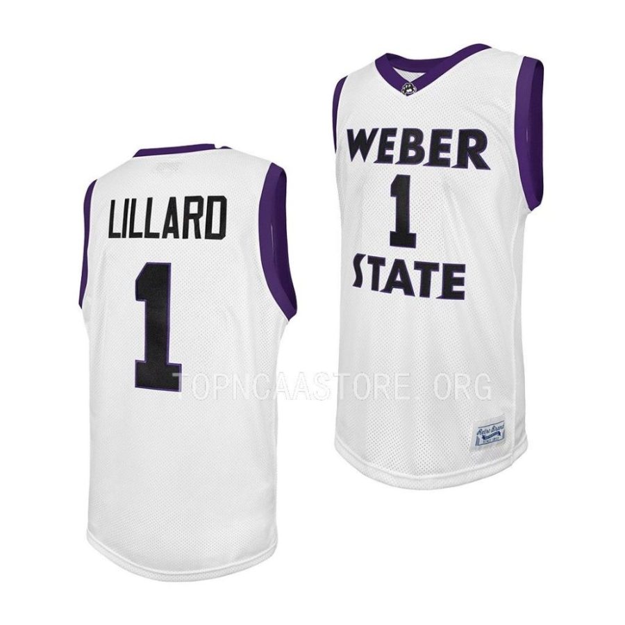 damian lillard weber state classic basketball alumniwhite jersey scaled