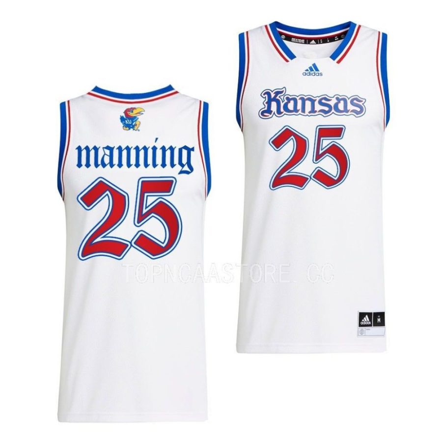 danny manning kansas jayhawks swingman basketball white jersey scaled