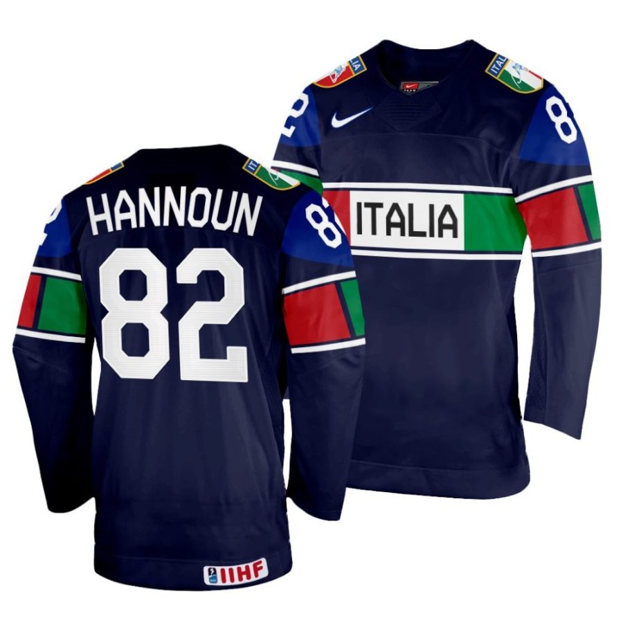 dante hannoun away 2022 iihf world championship navy jersey scaled