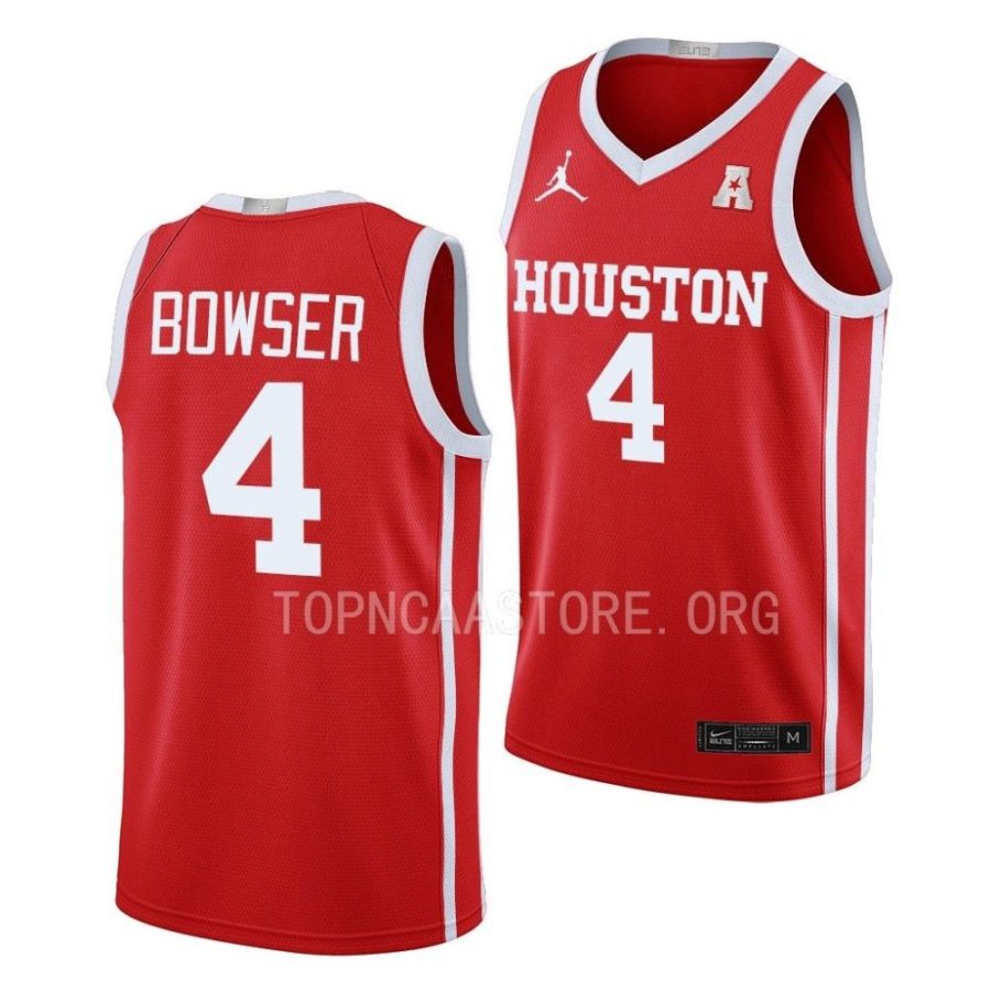 darius bowser houston cougars 2022 23limited basketball awayscarlet jersey scaled