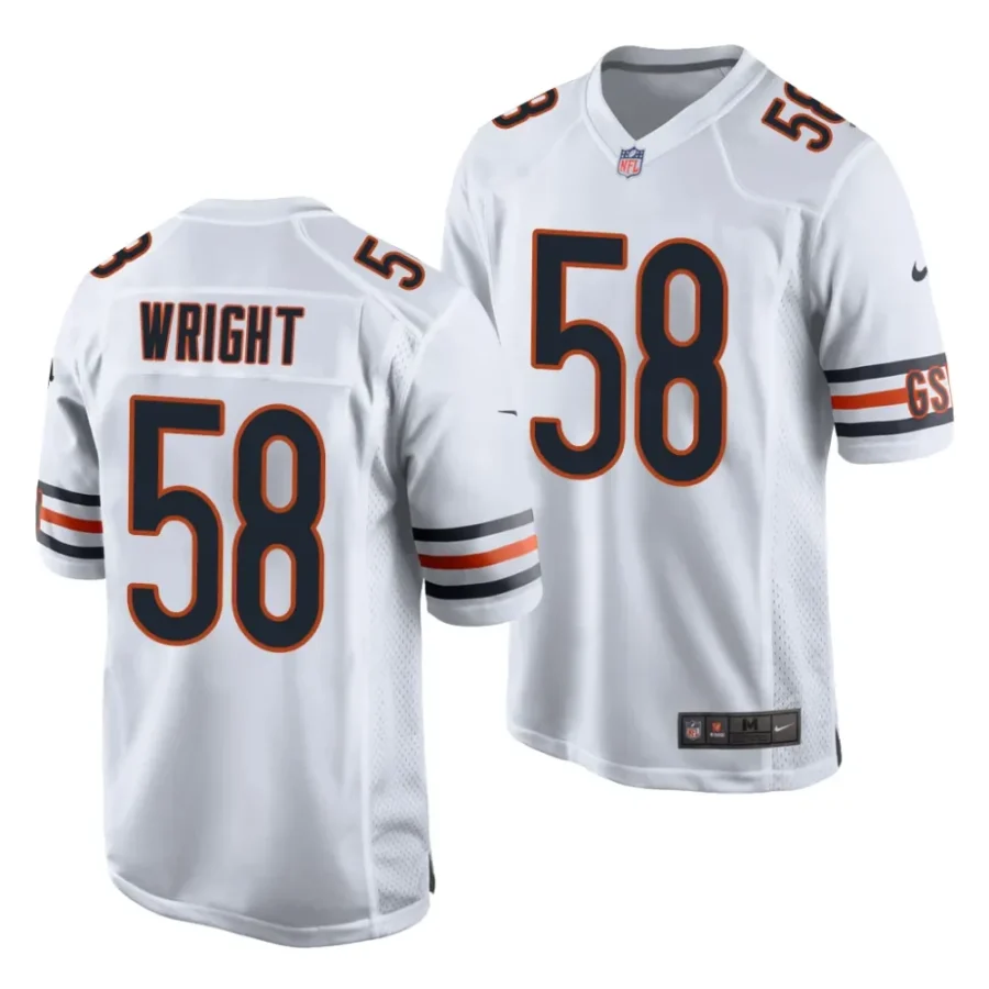 darnell wright chicago bears 2023 nfl draft game men white jersey scaled