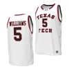 darrion williams texas tech red raiders whitethrowback basketball replicamen jersey scaled