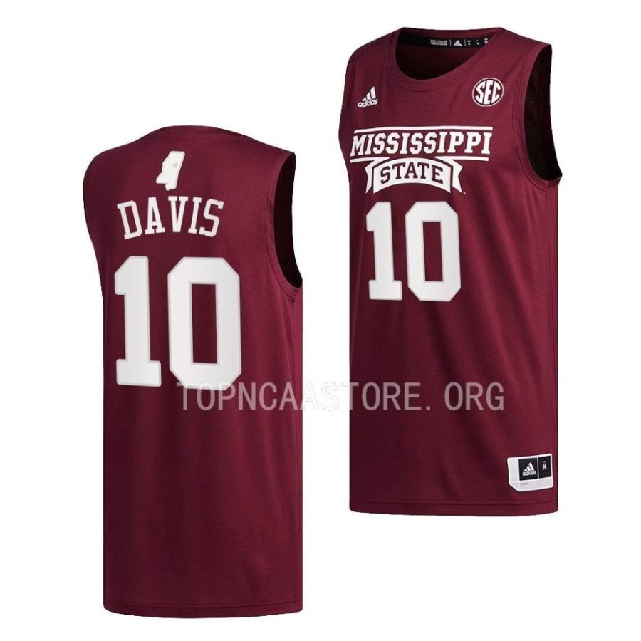 dashawn davis mississippi state bulldogs swingman basketball maroon jersey scaled