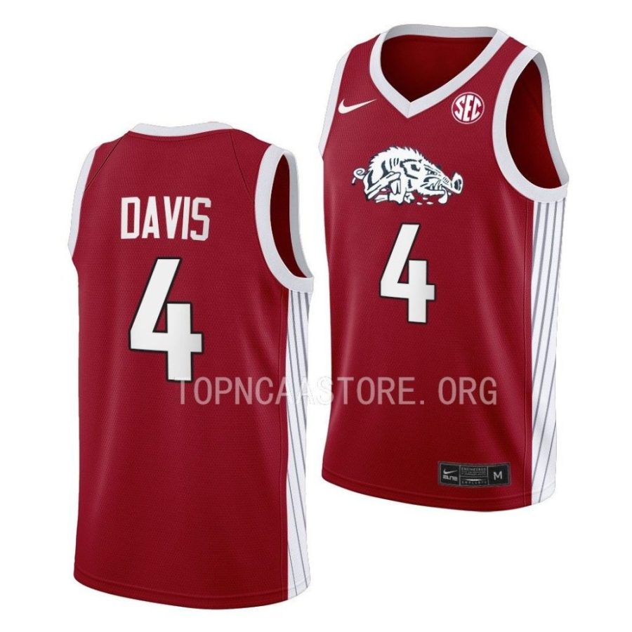 davonte davis arkansas razorbacks road 2023 24 college basketball jersey scaled