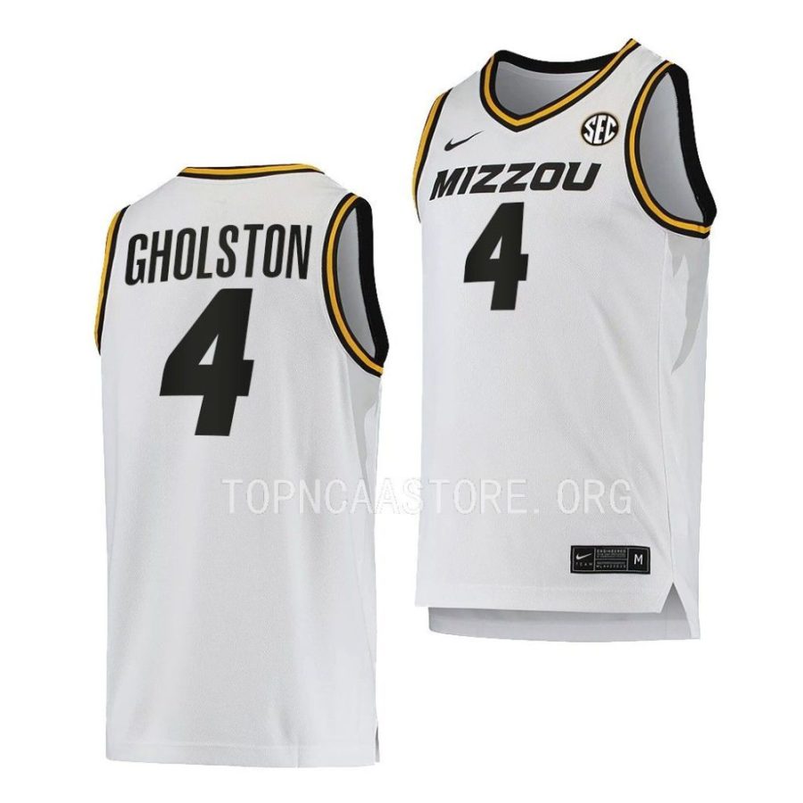 deandre gholston missouri tigers 2022 23home basketball white jersey scaled
