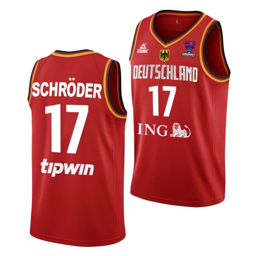 dennis schroder germany fiba eurobasket 2022 red jersey scaled