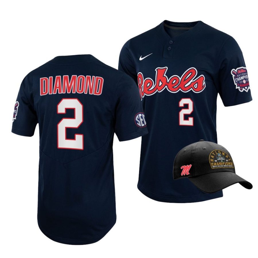 derek diamond ole miss rebels 2022 college world series champions menfree hat jersey scaled