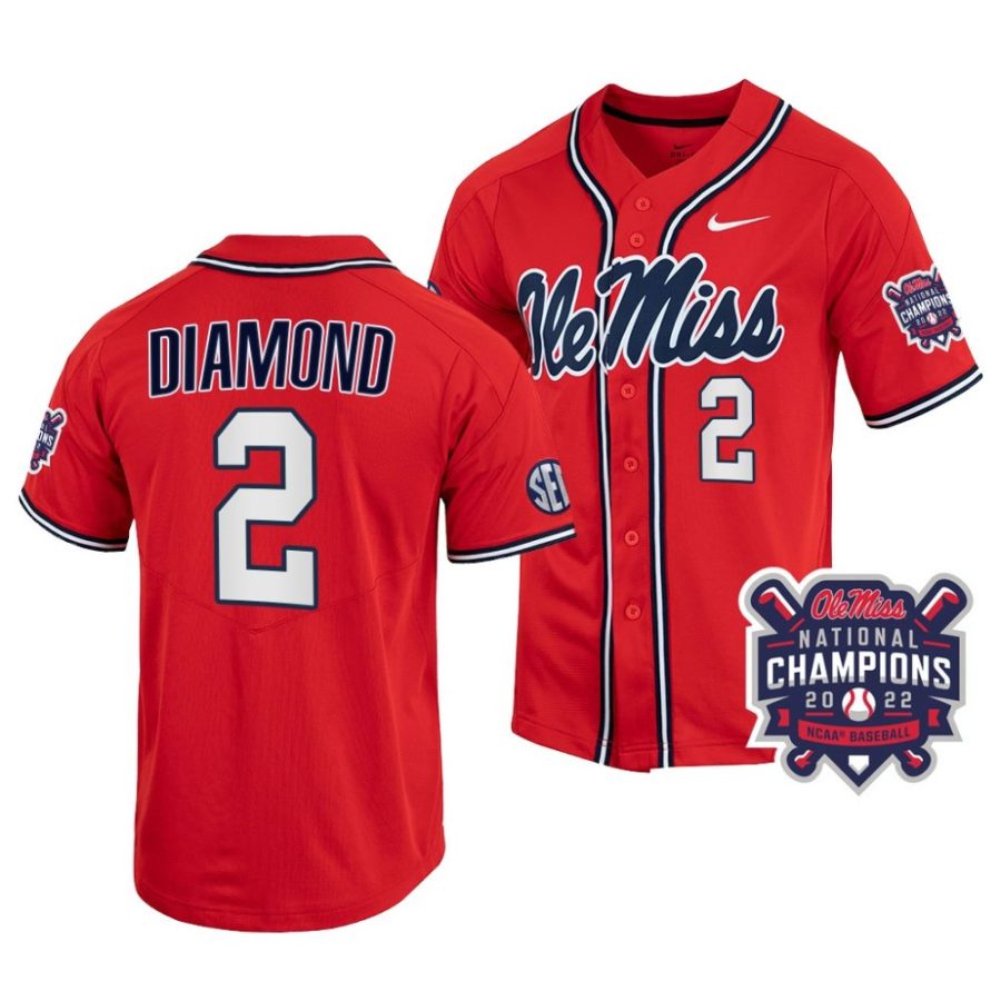 derek diamond ole miss rebels 2022 college world series champions menncaa baseball jersey scaled