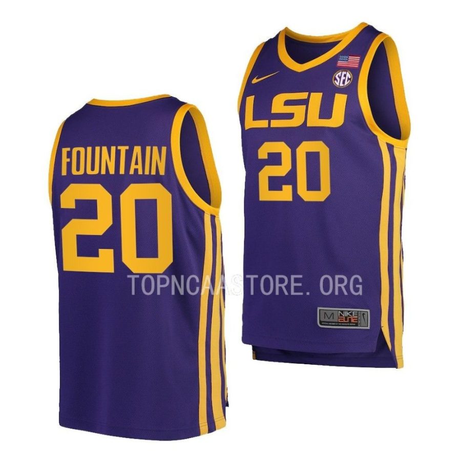 derek fountain lsu tigers 2022 23college basketball replicapurple jersey scaled