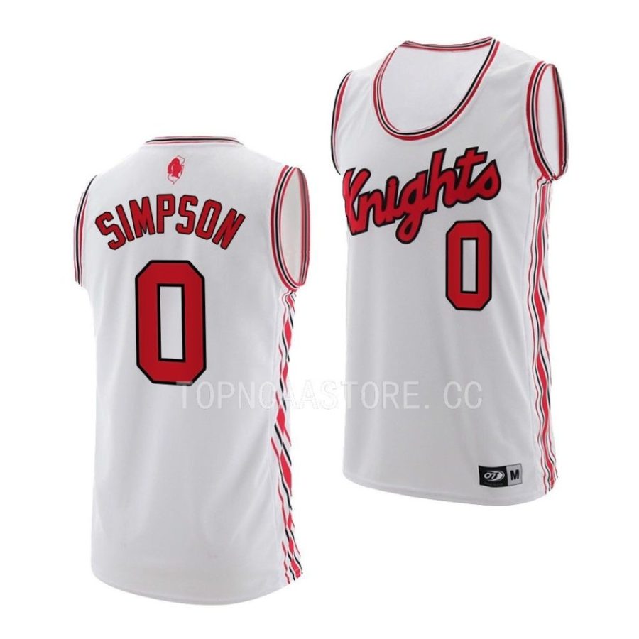 derek simpson rutgers scarlet knights 2022 23retro basketball white jersey scaled