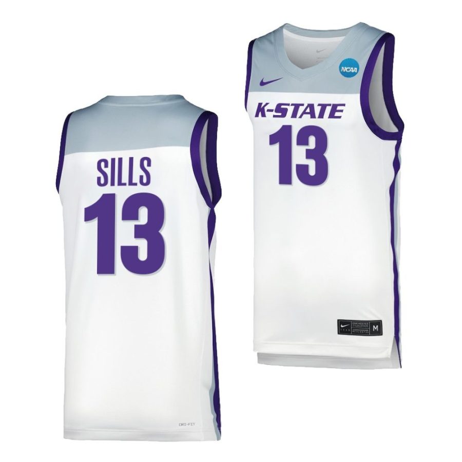 desi sills white 2023 ncaa march madness kansas state wildcatsmens basketball jersey scaled