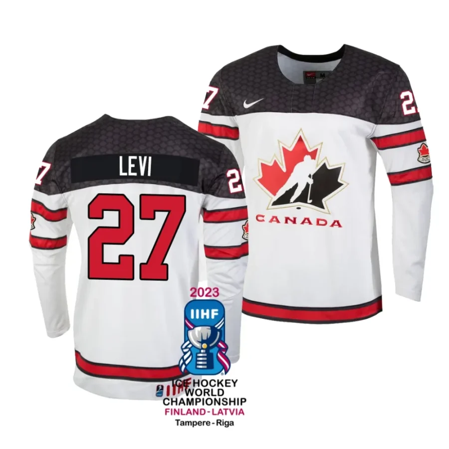 devon levi home 2023 iihf world championship white jersey scaled