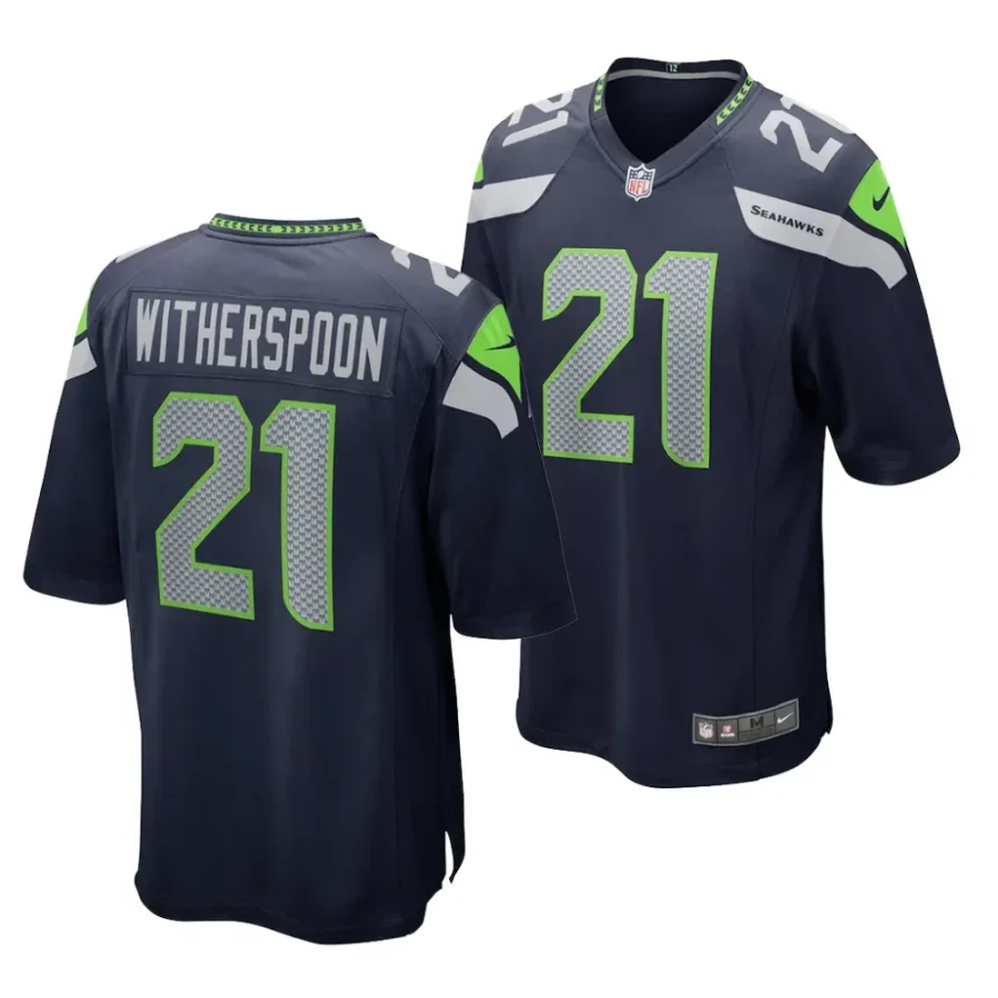 devon witherspoon navy 2023 nfl draft game jersey scaled