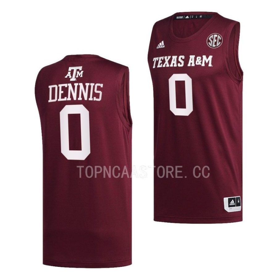 dexter dennis texas am aggies 2022 23college basketball maroon jersey scaled
