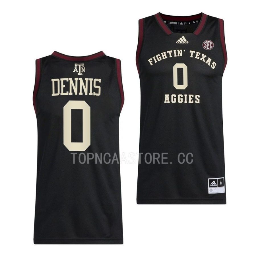 dexter dennis texas am aggies 2022 23swingman basketball black jersey scaled