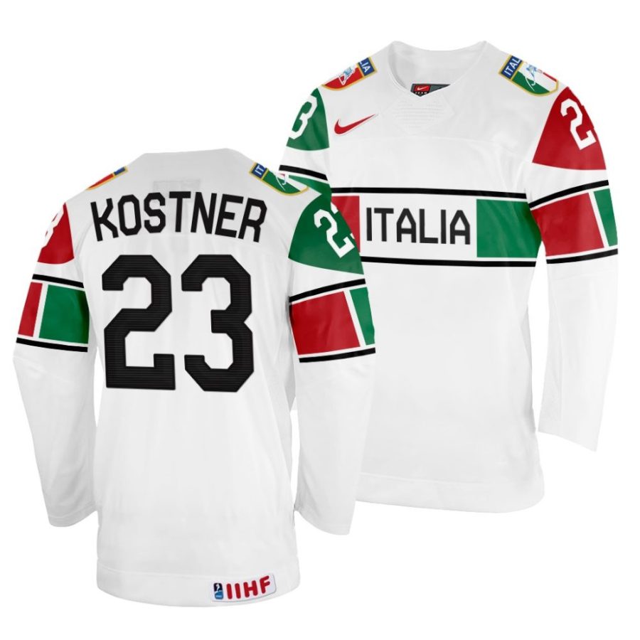 diego kostner white 2022 iihf world championship italy home jersey scaled