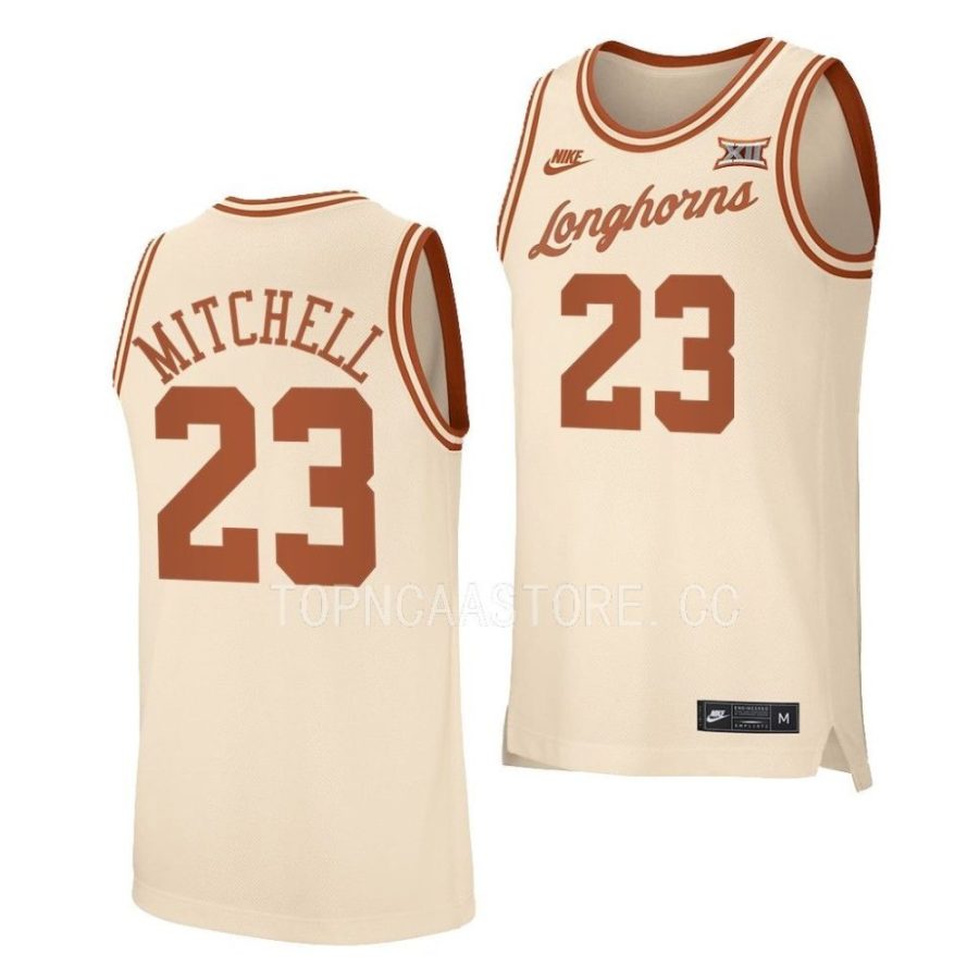dillon mitchell texas longhorns 2022 23retro basketball replicacream jersey scaled