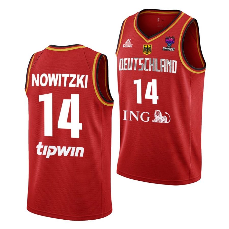 dirk nowitzki germany fiba eurobasket 2022 red jersey scaled