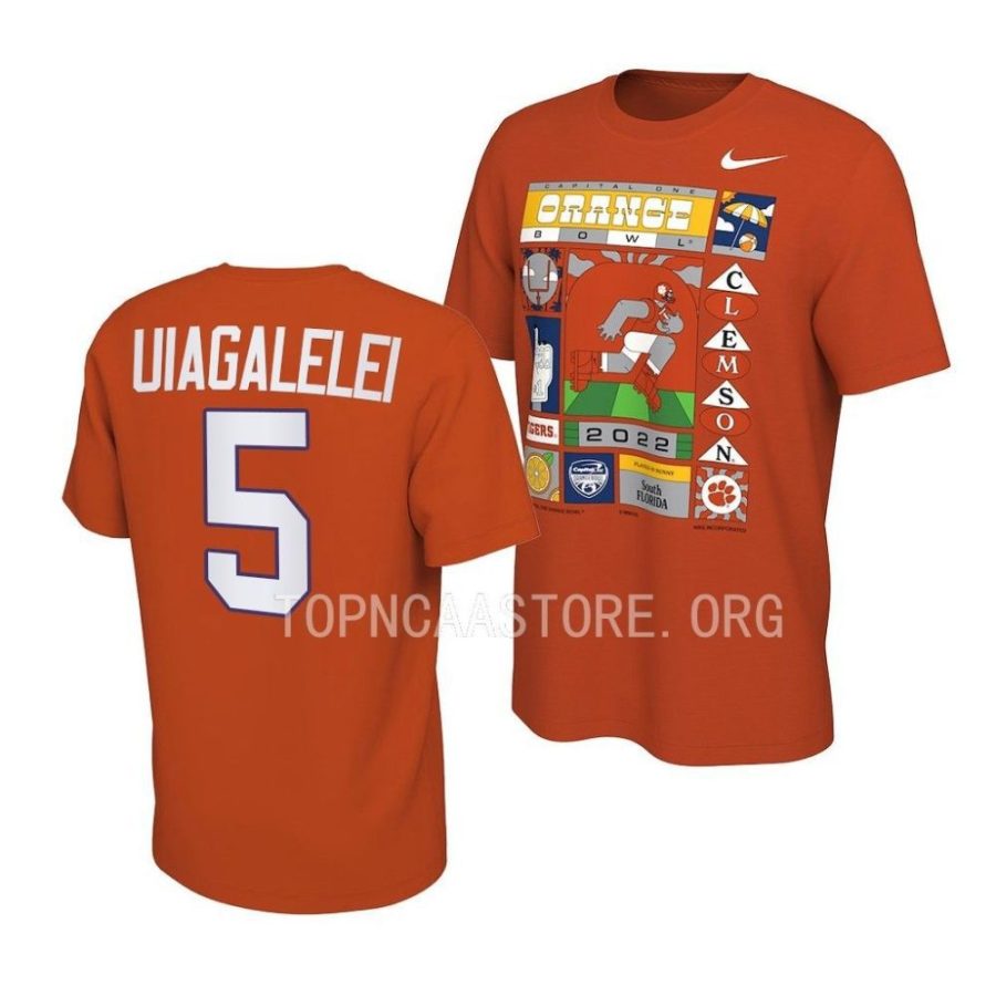 dj uiagalelei orange 2022 orange bowl illustrated t shirts scaled