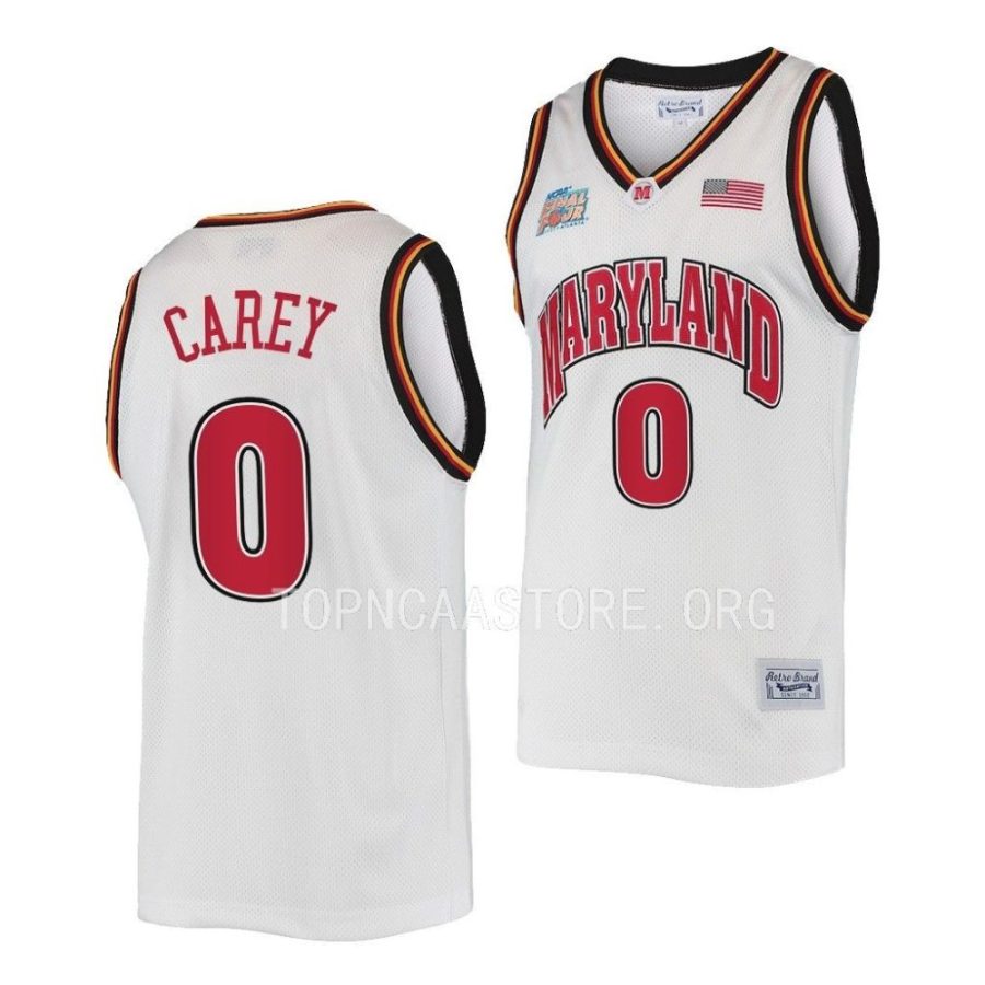 don carey maryland terrapins 2022 23classic commemorative retro final 4white jersey scaled