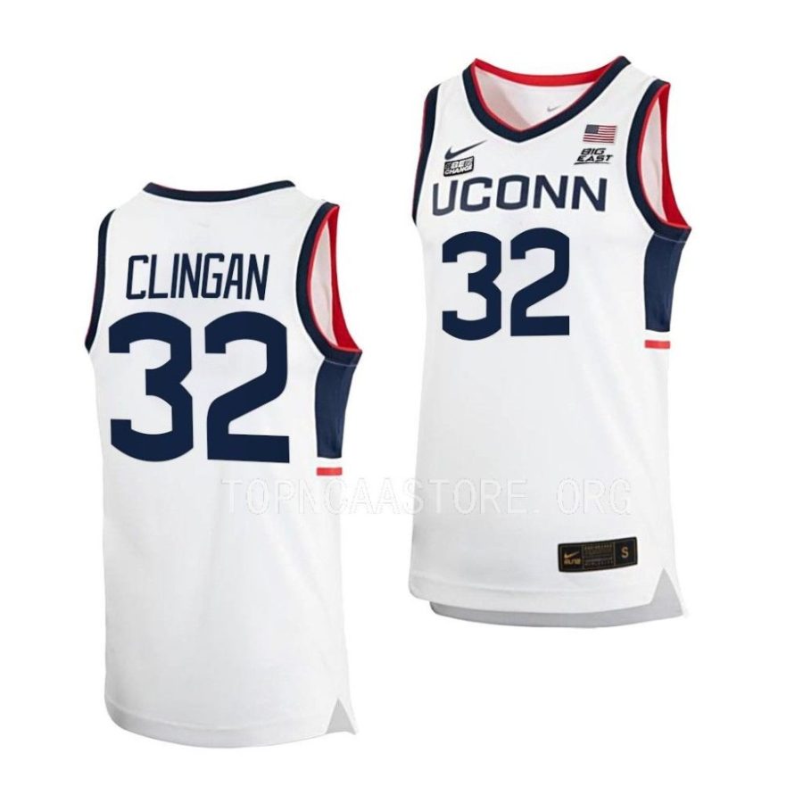 donovan clingan uconn huskies 2022 23home basketball replicawhite jersey scaled