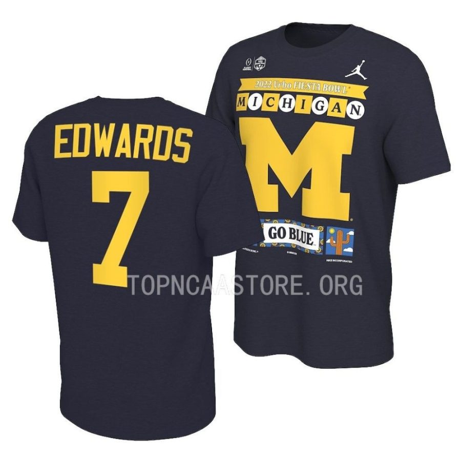 donovan edwards college football playoff 2022 fiesta bowl navy t shirts scaled