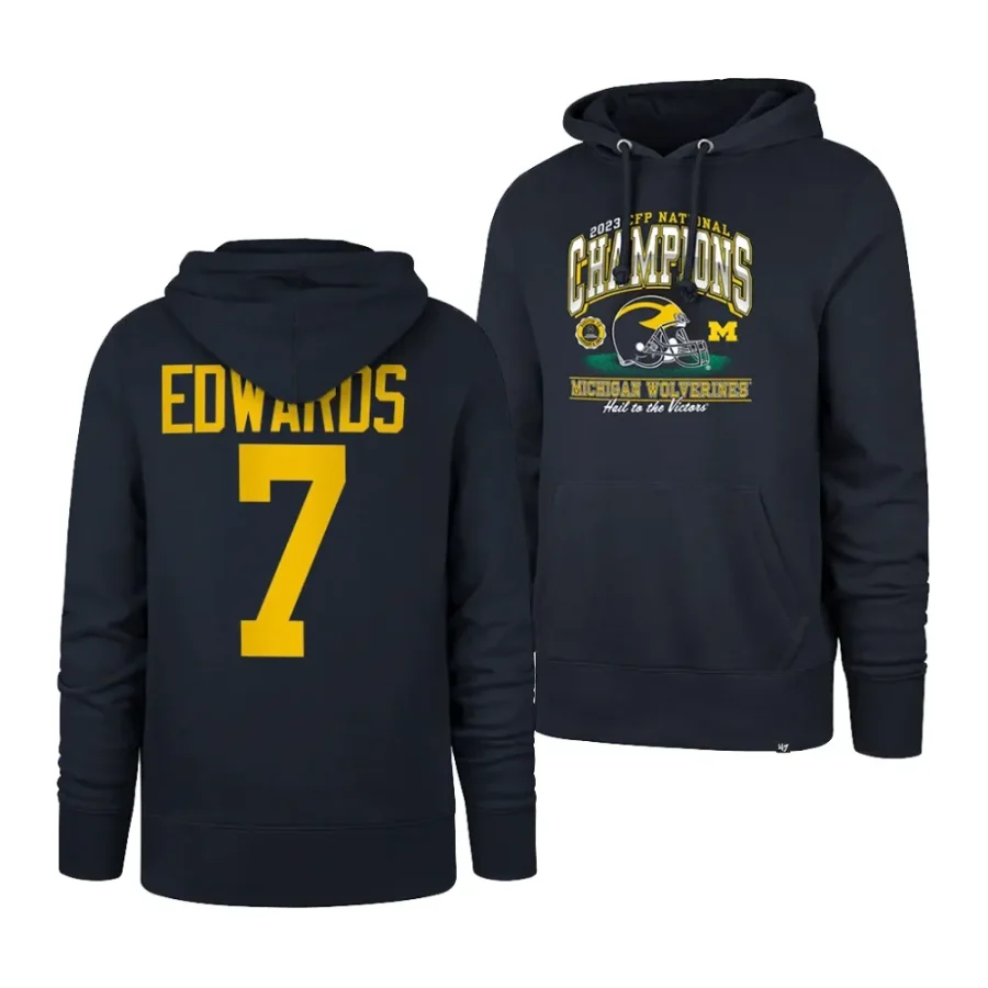 donovan edwards navy 2023 cfp national champions michigan wolverines hoodie scaled