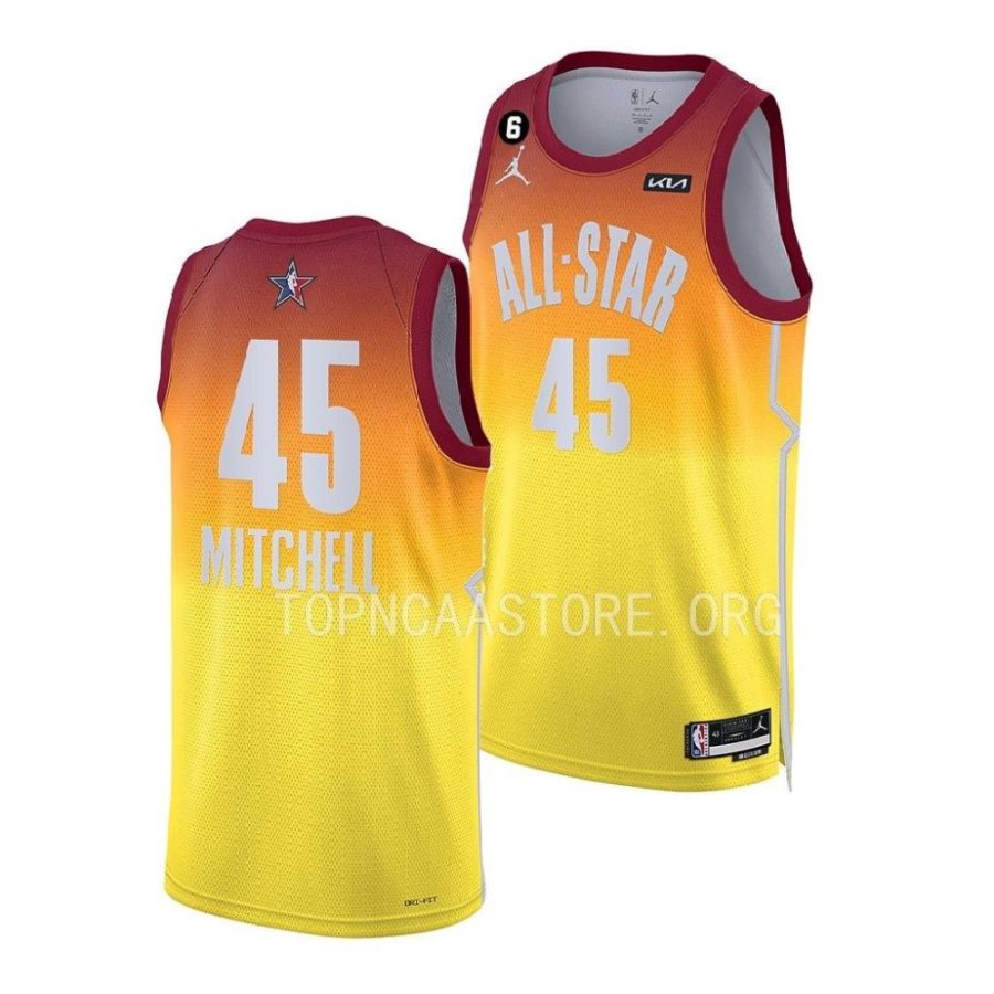 donovan mitchell gold 2023 nba all stareastern conference cavaliers jersey scaled