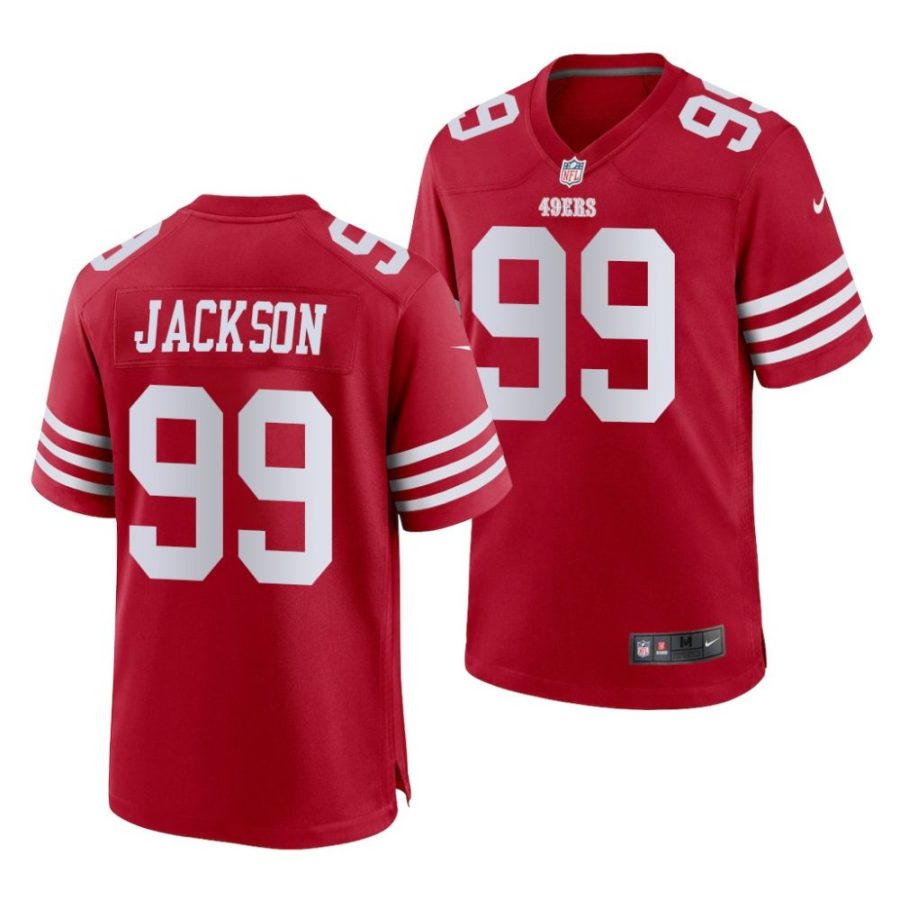 drake jackson san francisco 49ers 2022 nfl draft game men red jersey scaled