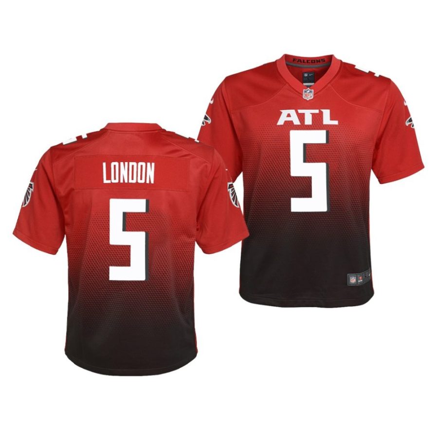 drake london atlanta falcons 2022 nfl draft alternate youth red jersey scaled