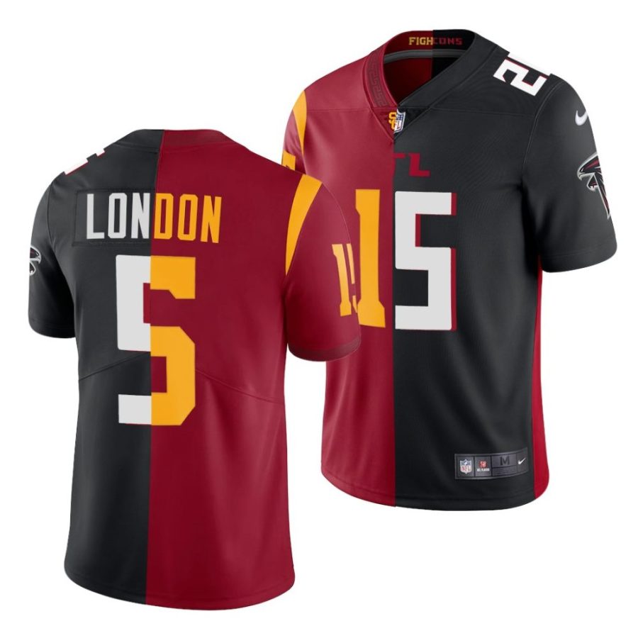 drake london cardinal black 2022 nfl draft usc trojans x falcons jersey scaled