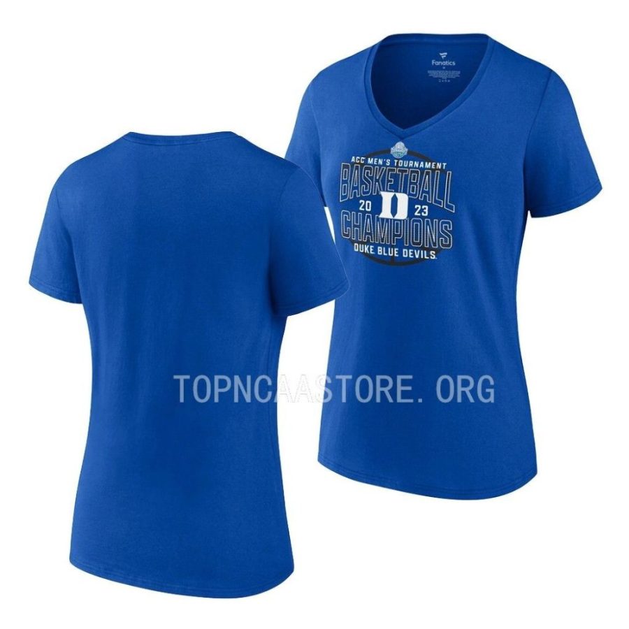 duke blue devils royal 2023 acc conference tournament champs mens basketball women t shirt scaled